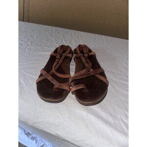 Chaco Women's Red Leather Strappy Sandals Minimalist Women's Size 7